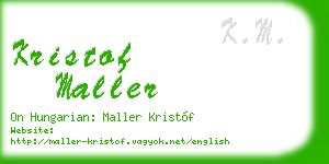 kristof maller business card