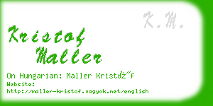 kristof maller business card